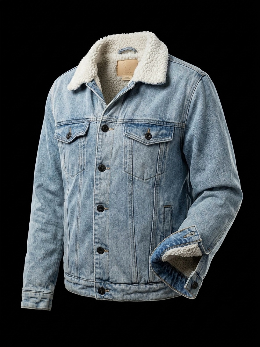 Cotton On Sherpa Lined Denim Jacket - Size Medium
